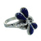 Lapis Inlay Silver Southwest Dragonfly Ring Size 5 AX79351